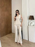 V-Neck Sleeveless Vest With Trousers sets